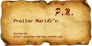 Preller Marián névjegykártya